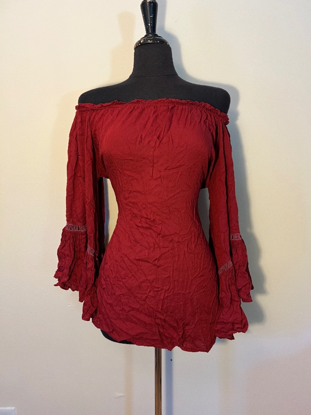 Maroon Off Shoulder Top